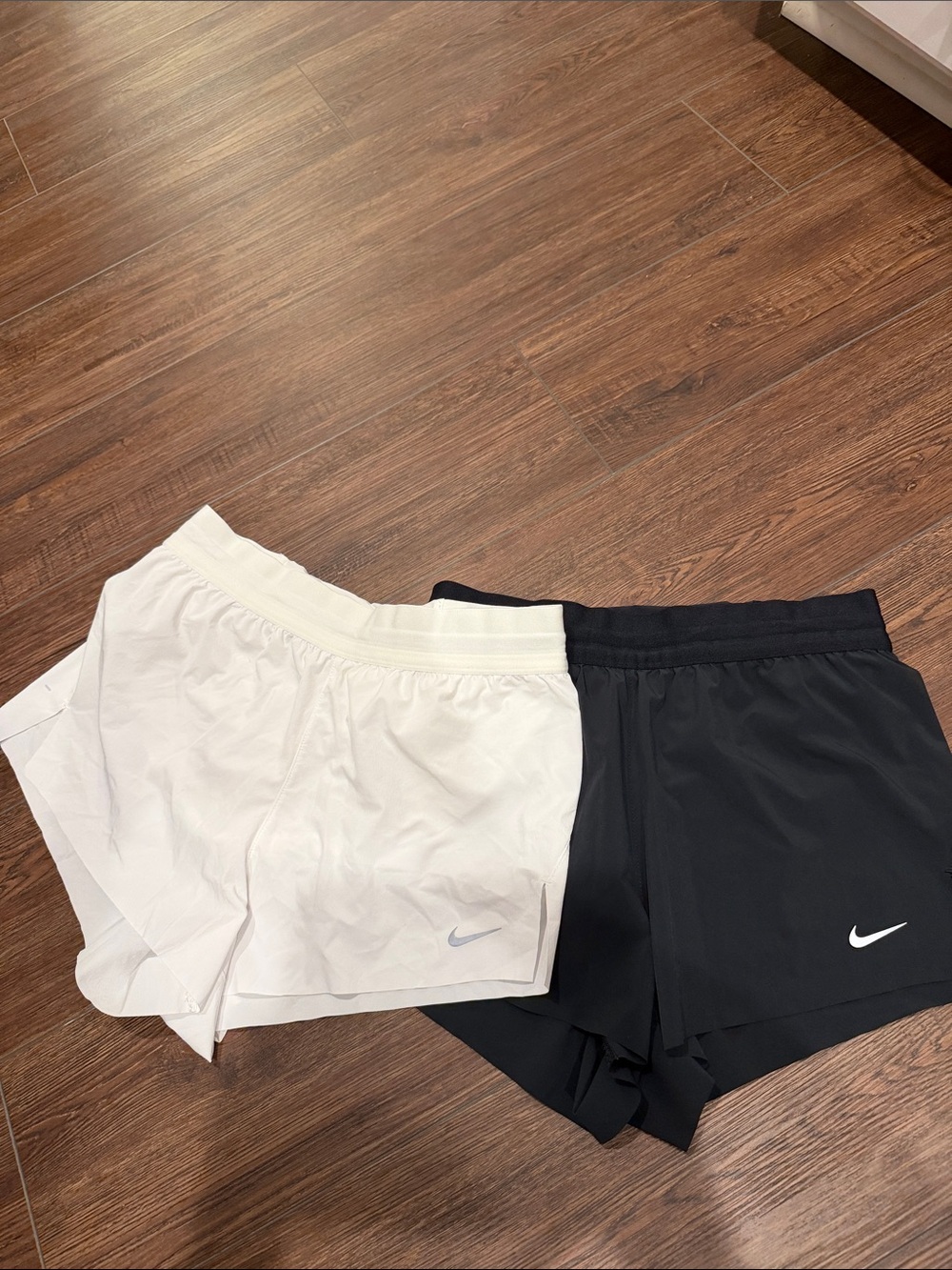 Nike Women's Athletic Shorts - White and Black